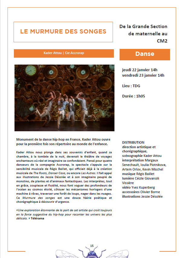 livret jeune public LE MURMURE DES SONGES